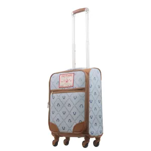 True Religion Light Blue 23" Soft Sided Logo Monogram Spinner Luggage