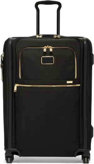 TUMI Short Trip Expandable 4-Wheeled Packing Case - Carry-On Suitcase with Combination Lock & Removable Garment Sleeve - Black/Gold