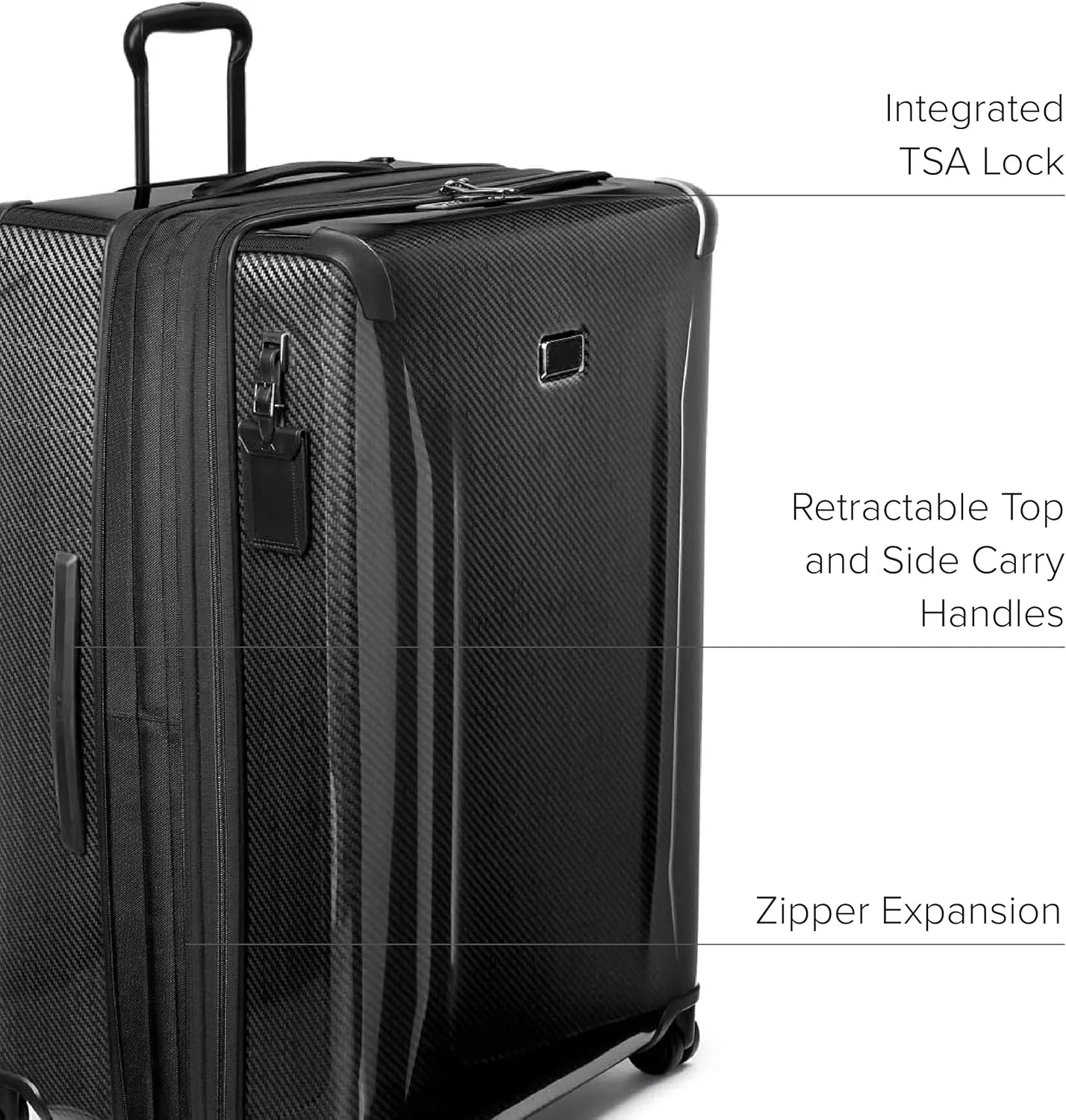 TUMI - Tegra-Lite 4 Wheel Luggage - Highly Durable Suitcase, Flexible Shell, Sleek and Lightweight Men's and Women's Expandable Rolling Bag - Extended Trip, Black Graphite