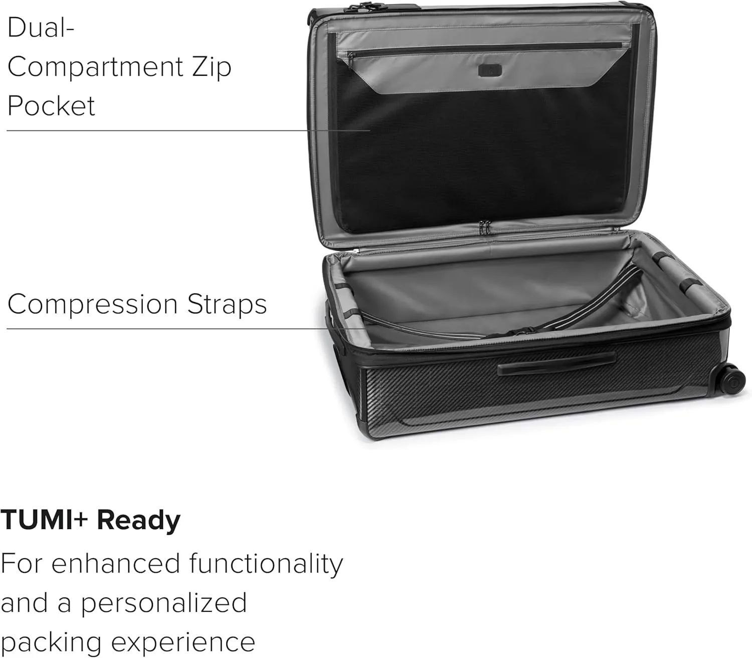 TUMI - Tegra-Lite 4 Wheel Luggage - Highly Durable Suitcase, Flexible Shell, Sleek and Lightweight Men's and Women's Expandable Rolling Bag - Extended Trip, Black Graphite