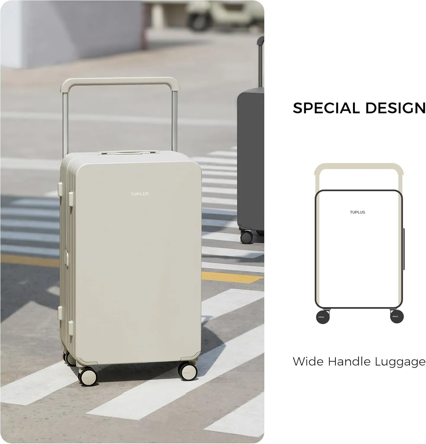 TUPLUS Suitcase Lightweight Luggage Hard Shell Suitcase with 4 Spinner Wheels Hold Check in Travel Case, Impression Series