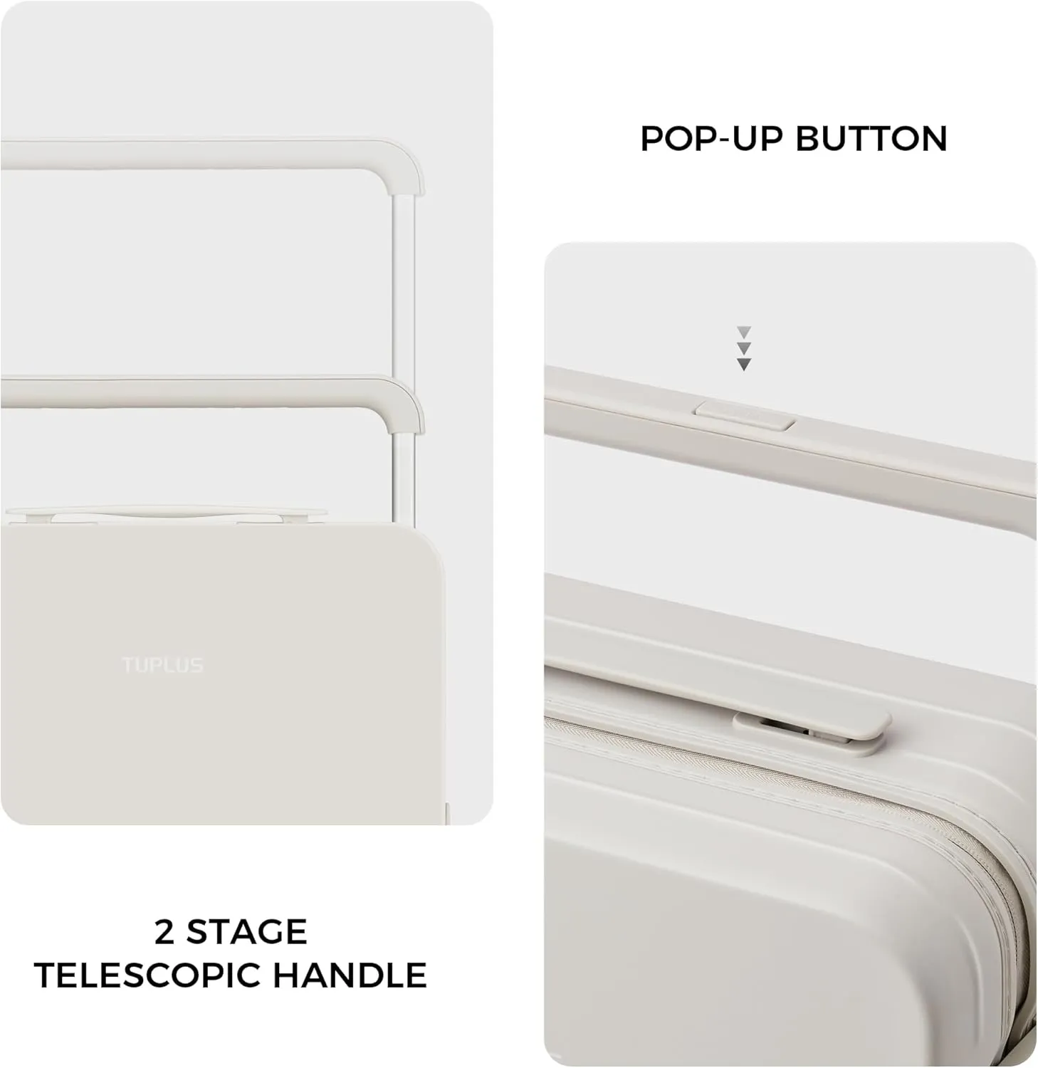 TUPLUS Suitcase Lightweight Luggage Hard Shell Suitcase with 4 Spinner Wheels Hold Check in Travel Case, Impression Series