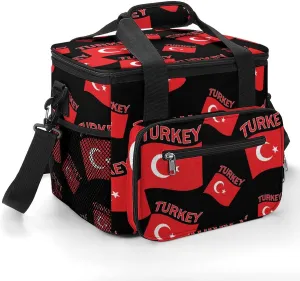 Turkey Flag Turkish Soft Cooler Bag Insulated Grocery Bags Large Lunch Box for Travel Camping Car