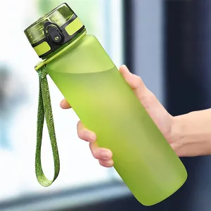 Uamtuce Sports Water Bottle BPA Free 500/1000ml Frosted Plastic Leakproof Shaker Tea Filter Cup for Outdoor Travel Gym(0.5L,Green)