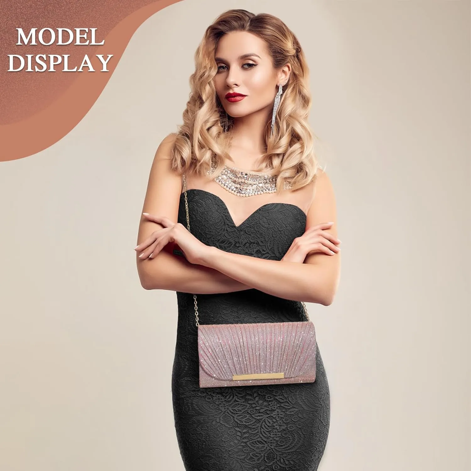 UBAYMAX Evening Bag Clutch Purses for Women Lady Girl Handbags Crossbody Bag Wedding Bag for Prom Party Wedding Engagement