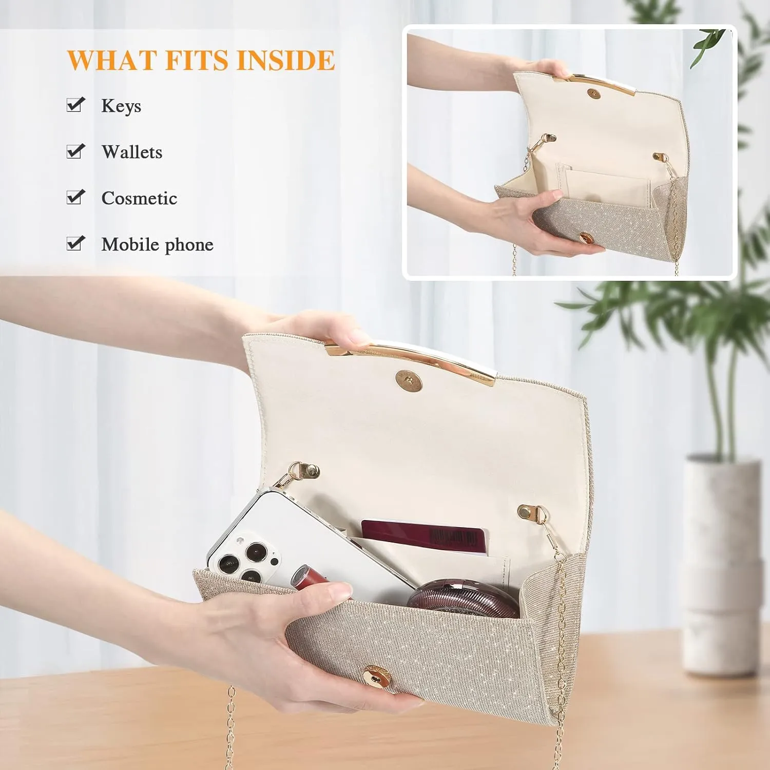 UBAYMAX Evening Bag Clutch Purses for Women Lady Girl Handbags Crossbody Bag Wedding Bag for Prom Party Wedding Engagement