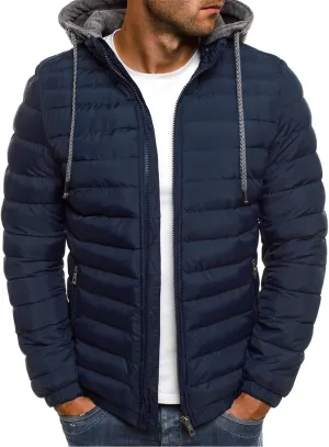 Uillui Lightweight Hooded Puffer Jacket Men's Packable Outdoor Water-Resistant Snow Ski Jacket Winter Warm Quilted Down Coat