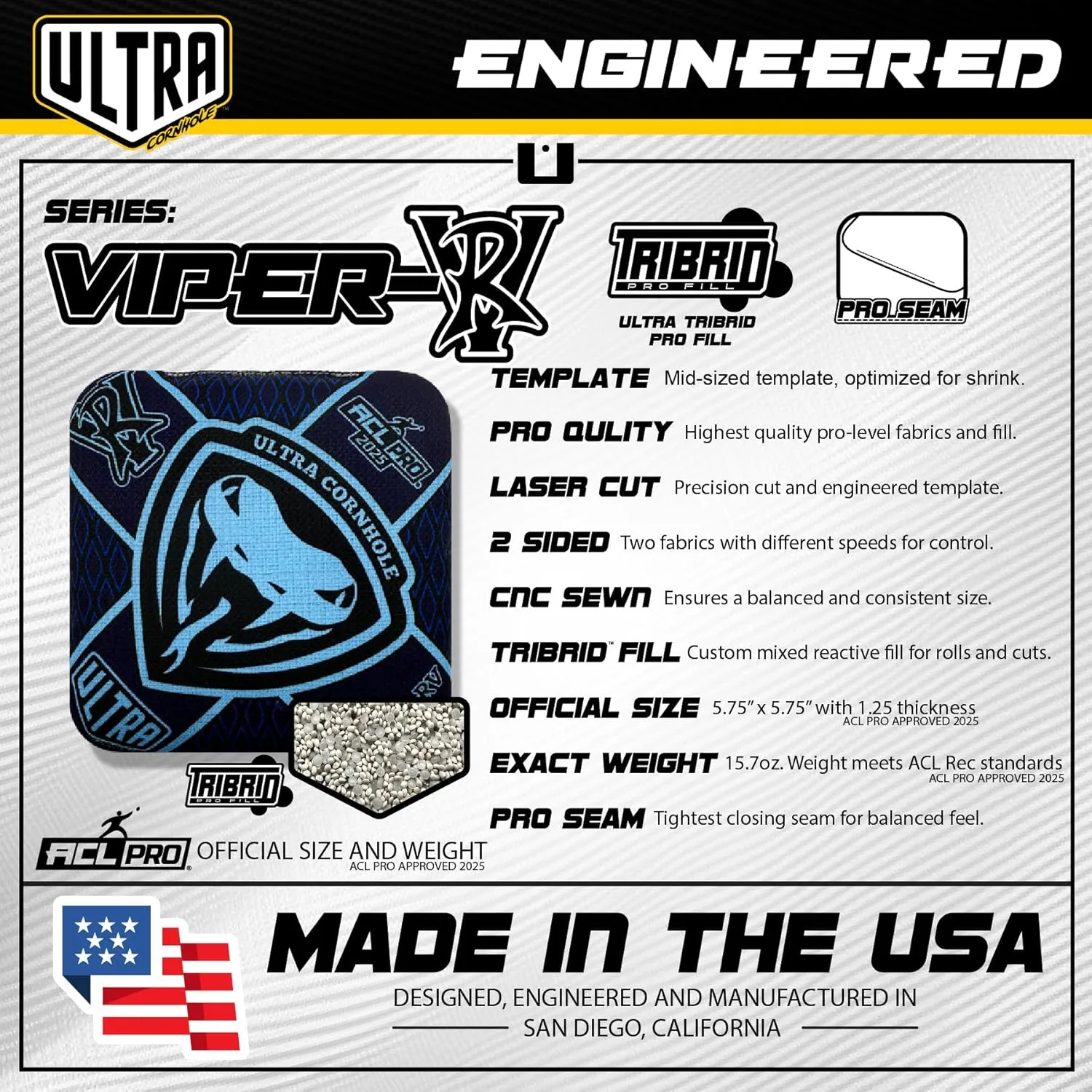 Ultra Cornhole Bags Viper-RV Cornhole Bag Set - ACL Approved
