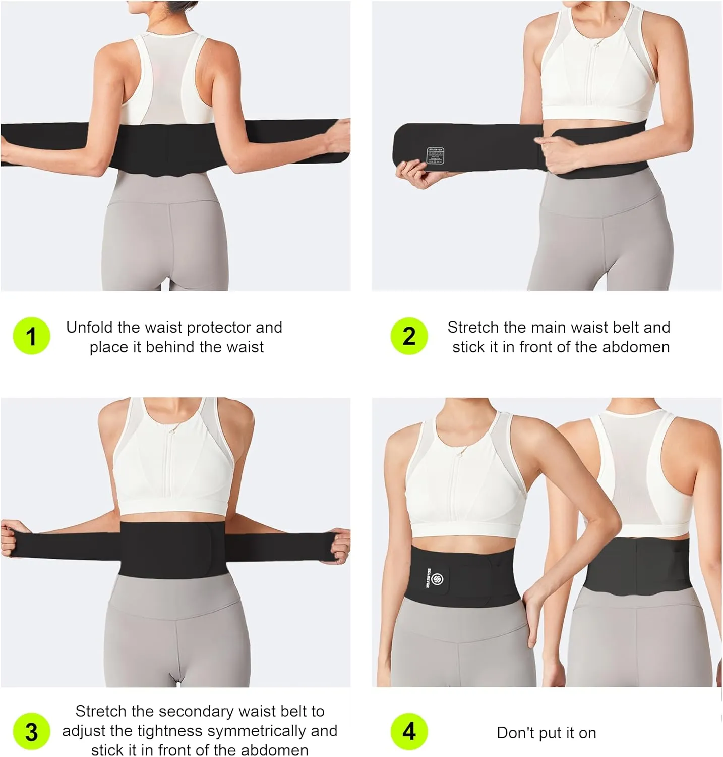 Ultra Thin Back Brace for Lower Back, Breathable Lightweight Back Brace for Women & Men, Adjustable Back Support Brace for Lower Back Pain Relief, Sciatica, Scoliosis, Herniated Disc (Black, Small)