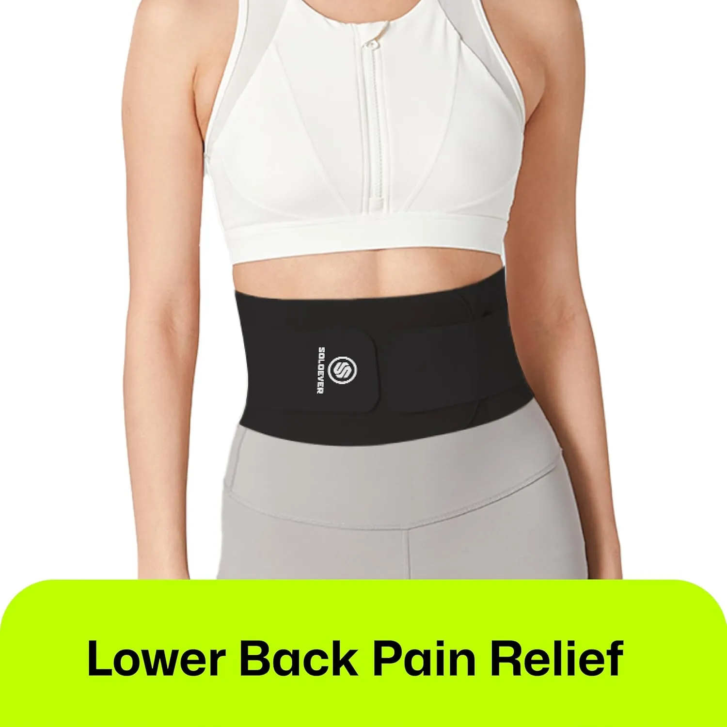 Ultra Thin Back Brace for Lower Back, Breathable Lightweight Back Brace for Women & Men, Adjustable Back Support Brace for Lower Back Pain Relief, Sciatica, Scoliosis, Herniated Disc (Black, Small)