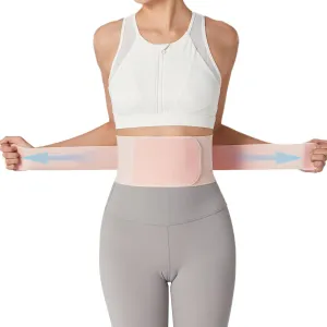 Ultra Thin Back Brace for Lower Back, Breathable Lightweight Back Brace for Women & Men (Pink, Large)