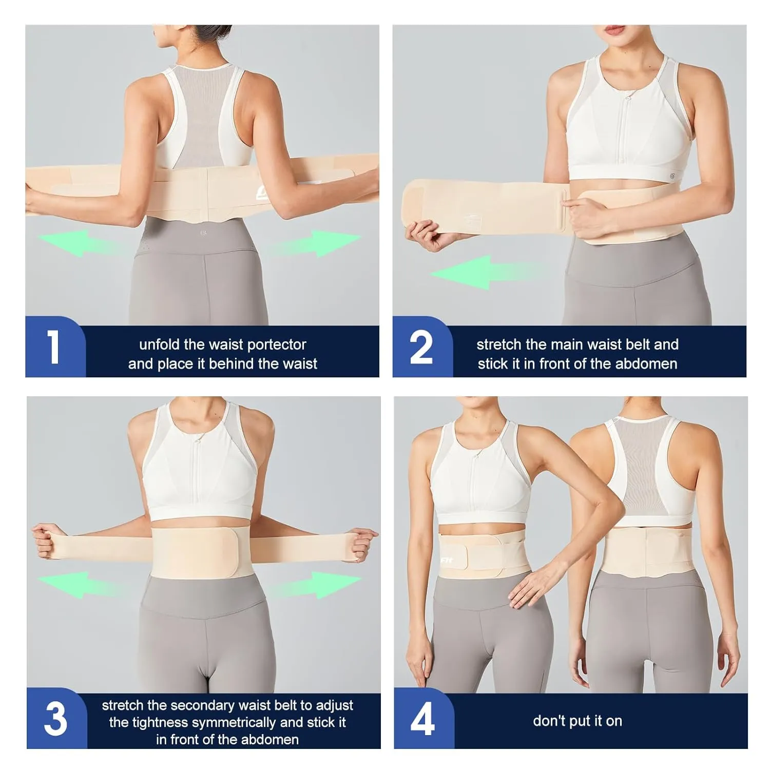 Ultra Thin Back Brace for Lower Back Pain Women, Lightweight Lower Back Support Brace for Sciatica, Scoliosis, Herniated Disc, Breathable Back Braces for Home, Work, Work Out (Beige, Small)