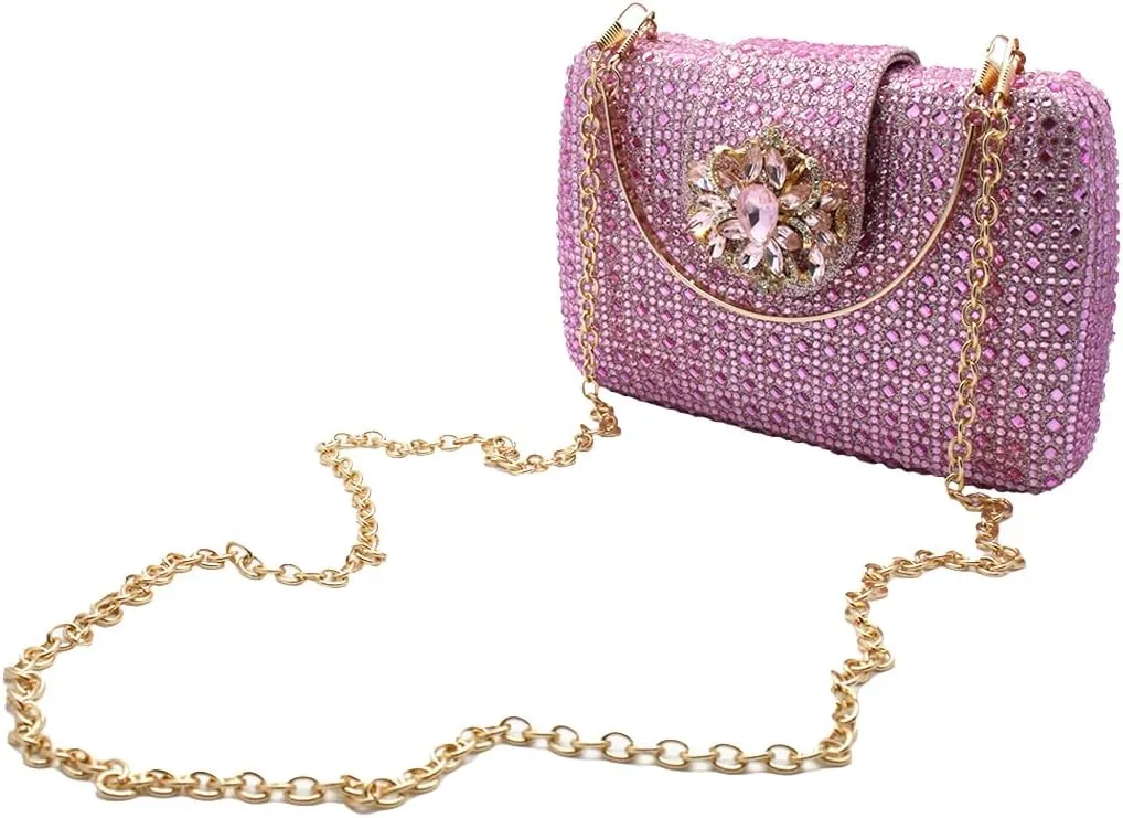 UMREN Sparkly Rhinestone Evening Clutch Purses for Women Crystal Clutch Diamond Handbag Wedding Party Shoulder Crossbody Bag