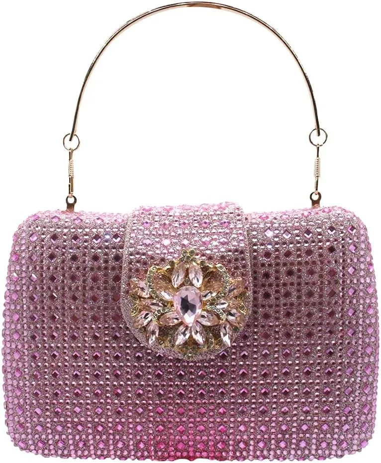 UMREN Sparkly Rhinestone Evening Clutch Purses for Women Crystal Clutch Diamond Handbag Wedding Party Shoulder Crossbody Bag