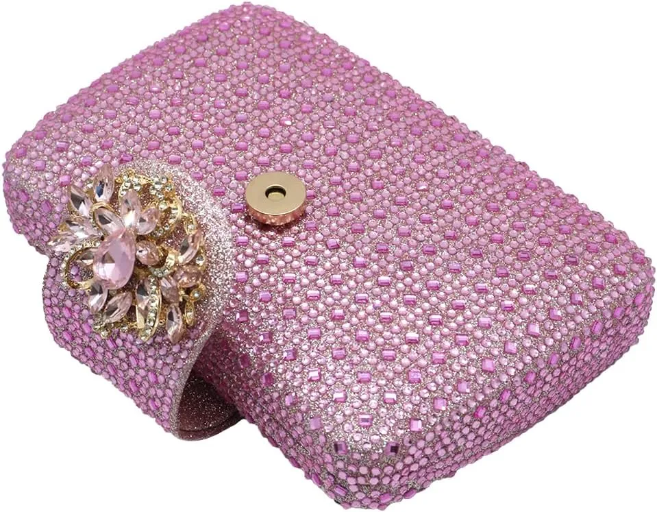 UMREN Sparkly Rhinestone Evening Clutch Purses for Women Crystal Clutch Diamond Handbag Wedding Party Shoulder Crossbody Bag