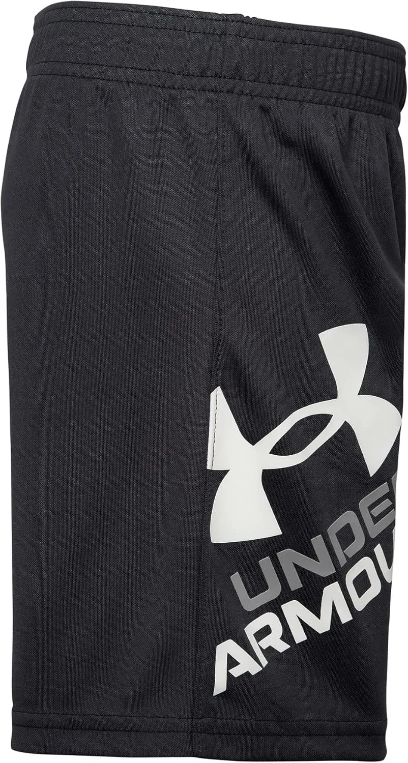 Under Armour Kids Prototype Logo Shorts for Little, and Big Kids - Elasticized Waistband, Graphic Prints, and Pullover Style
