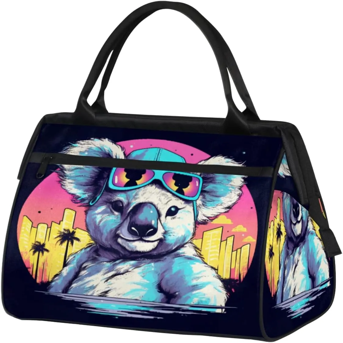Urban Animal Sunglasses Duffelbag Waterproof Polyester Fiber Fabric Overnight Weekend Bag Fitness Travel Sports Bag Airplane Carry-on Bag Suitable for Gym Beach Weekend Travel Daily Shopping