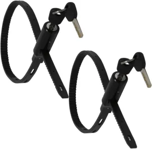 Urban August Adjustable Zip Tie Lock for Refrigerator Door Cabinet Bike Stroller Helmet - Multi-Purpose Keyed French Door Lock - Stainless Steel Fridge Lock with Key - Black, 2 Pack…
