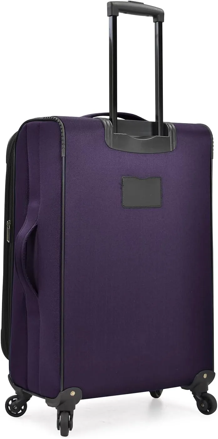 U.S. Traveler Aviron Bay Expandable Softside Spinner Wheels, Purple, 3 Piece Luggage