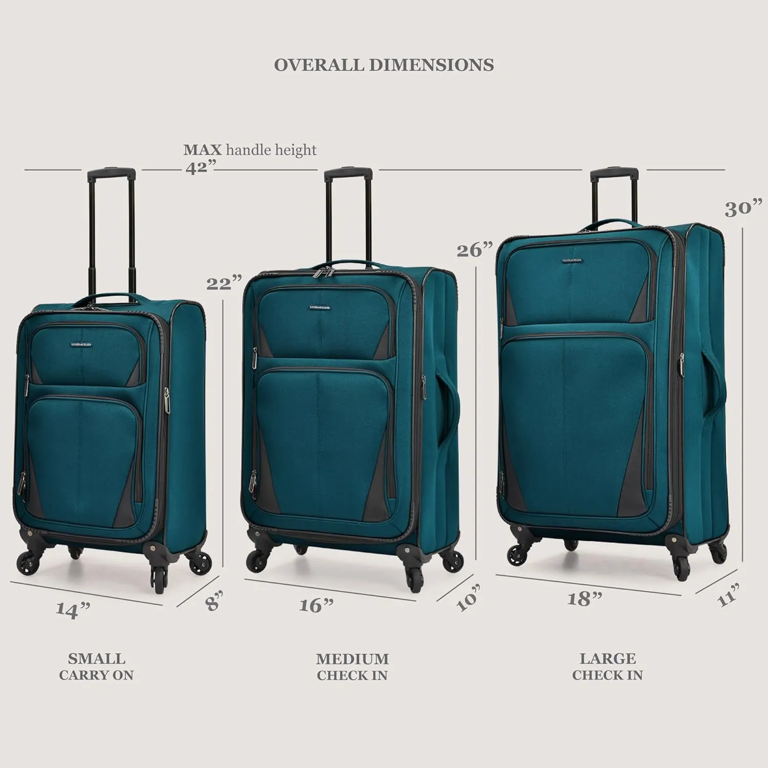 U.S. Traveler Aviron Bay Expandable Softside Spinner Wheels, Purple, 3 Piece Luggage