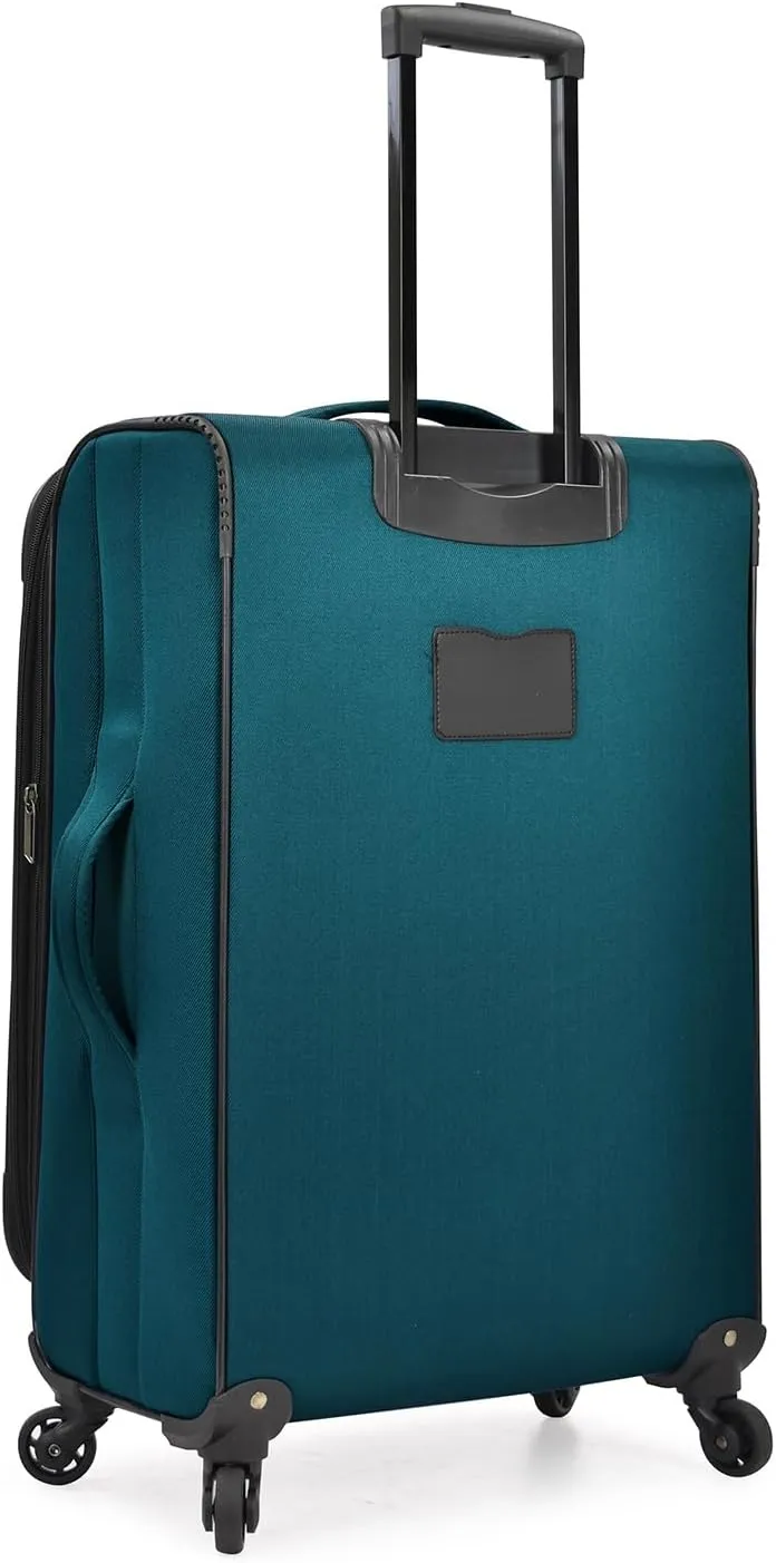 U.S. Traveler Aviron Bay Expandable Softside Spinner Wheels, Teal, 3 Piece Luggage