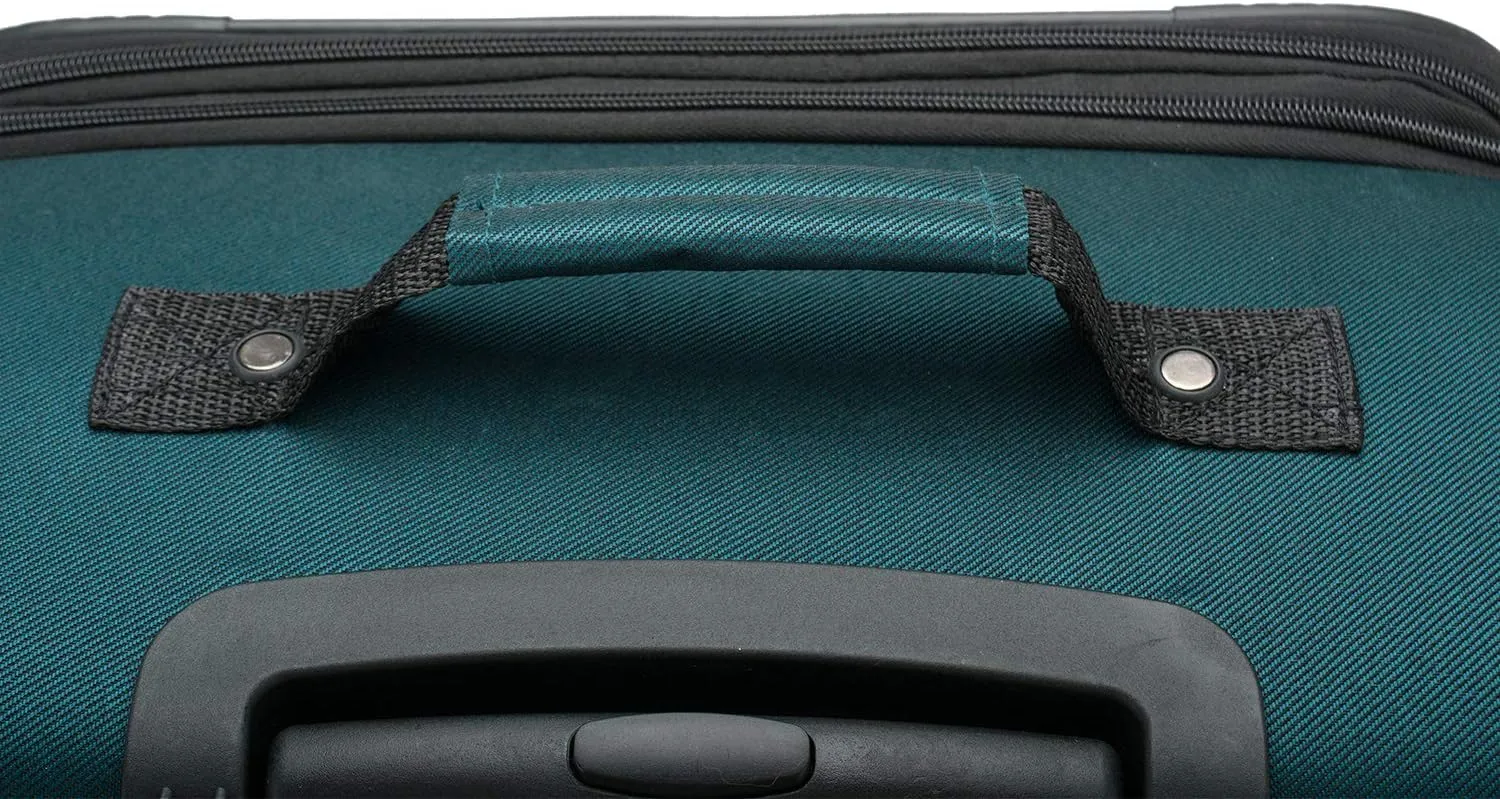 U.S. Traveler Aviron Bay Expandable Softside Spinner Wheels, Teal, 3 Piece Luggage