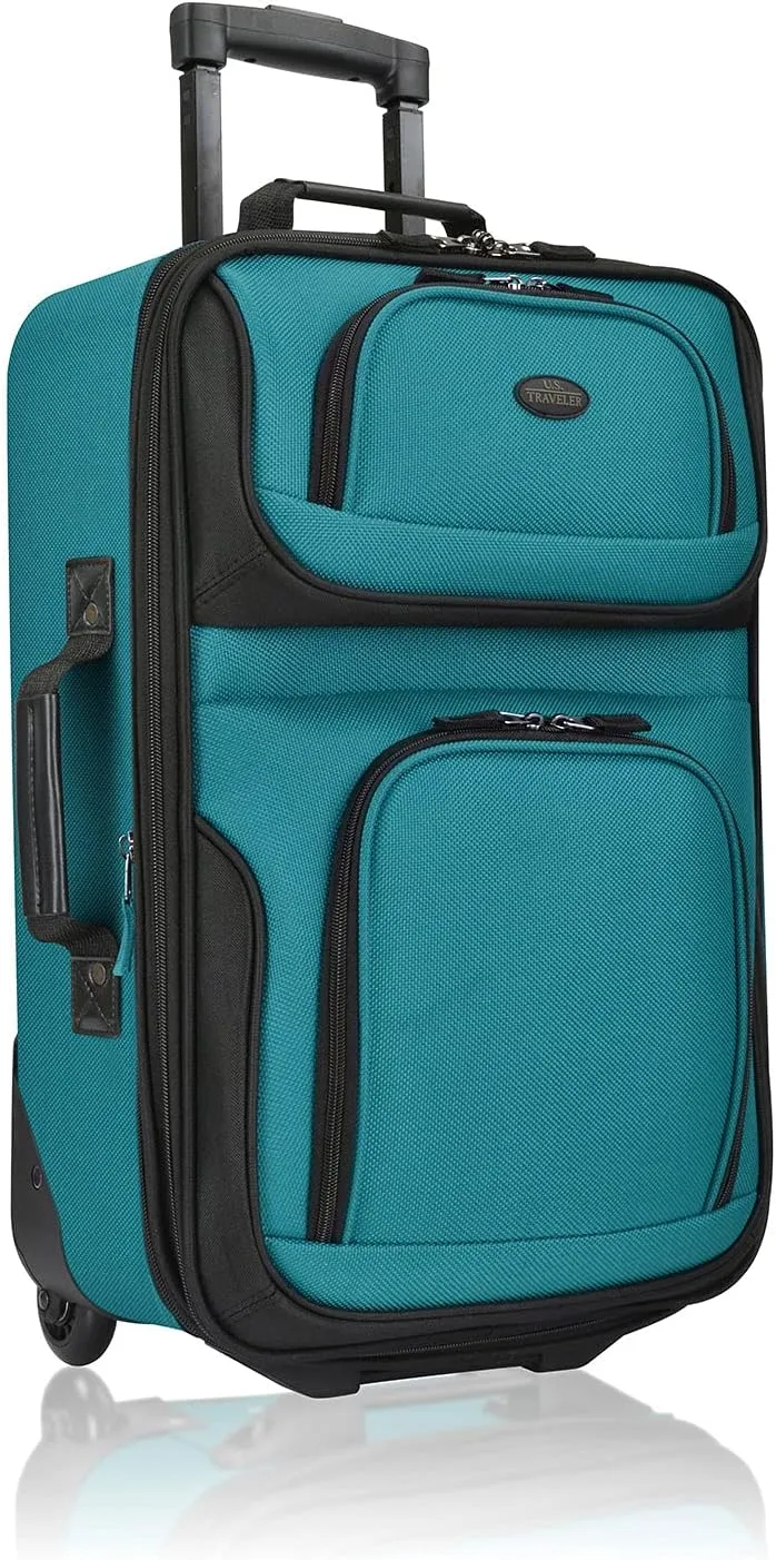 U.S. Traveler Rio Lightweight Carry-On Suitcase 20" Softside, Teal, Single