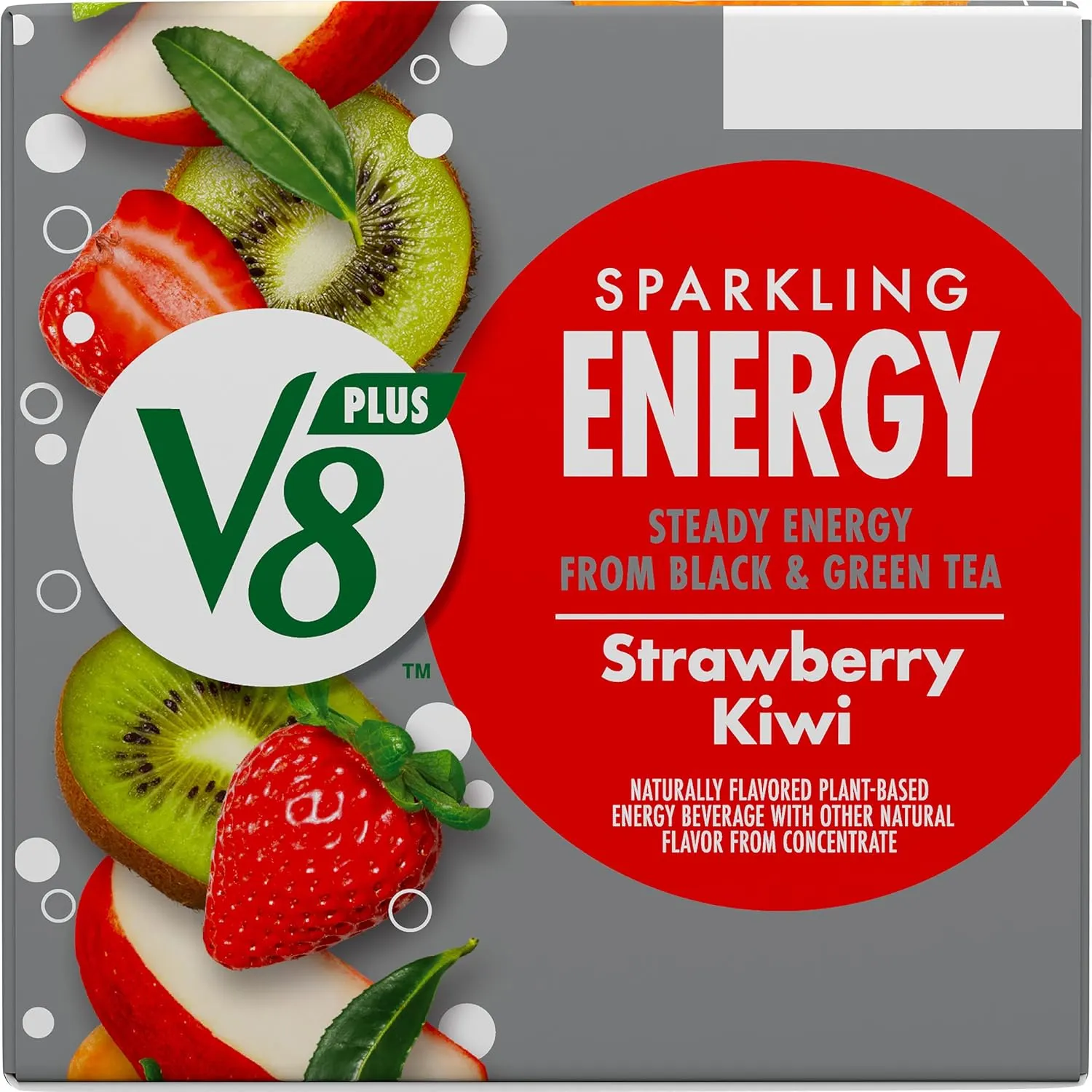 V8  SPARKLING ENERGY Strawberry Kiwi Energy Drink, Made with Real Vegetable and Fruit Juices, 11.5 FL OZ Can (6 Packs of 4)