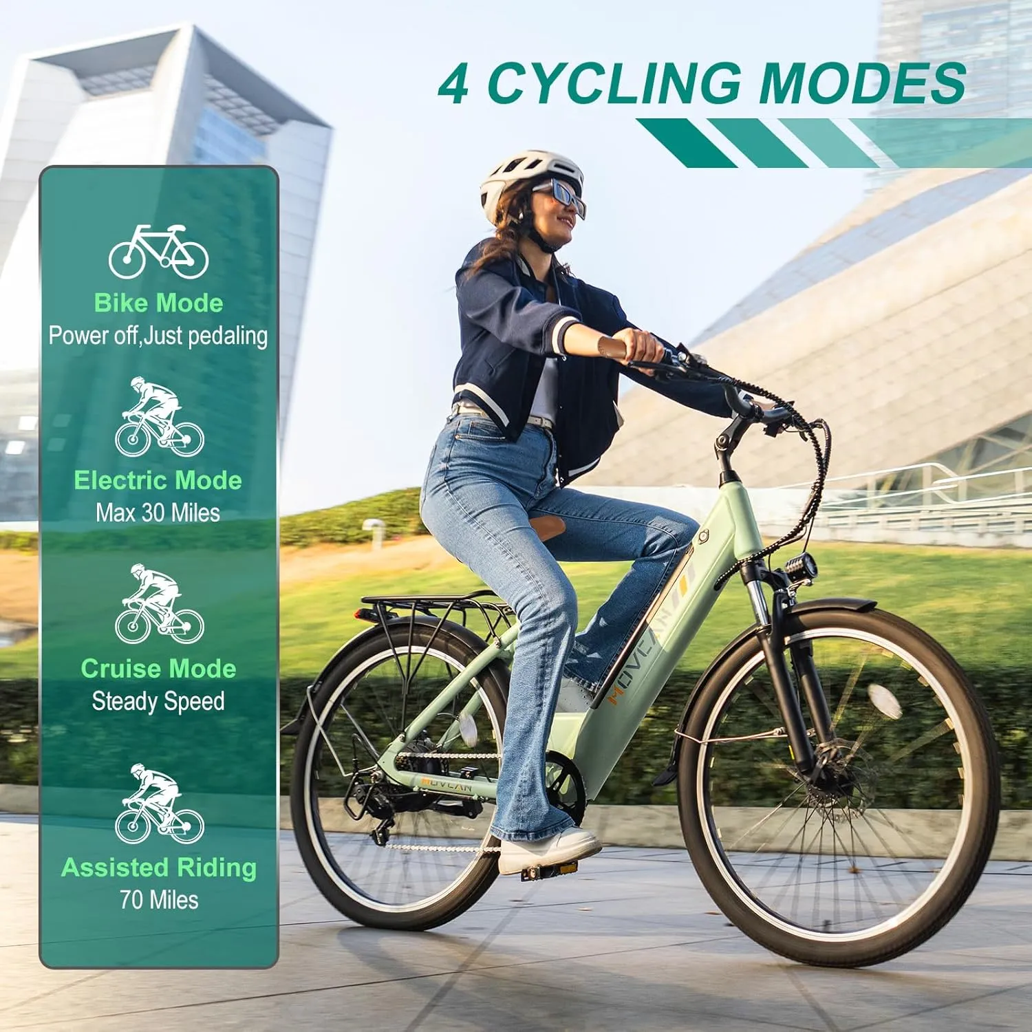 V80 Electric Bike, 1000W Motor 28MPH Ebike, 48V 13Ah Removeable Battery, 26'' City Cruiser Adult Electric Bicycles up to 70 Miles, 7-Speed Dual Disc Brake, Mountain E Bike for Commuting
