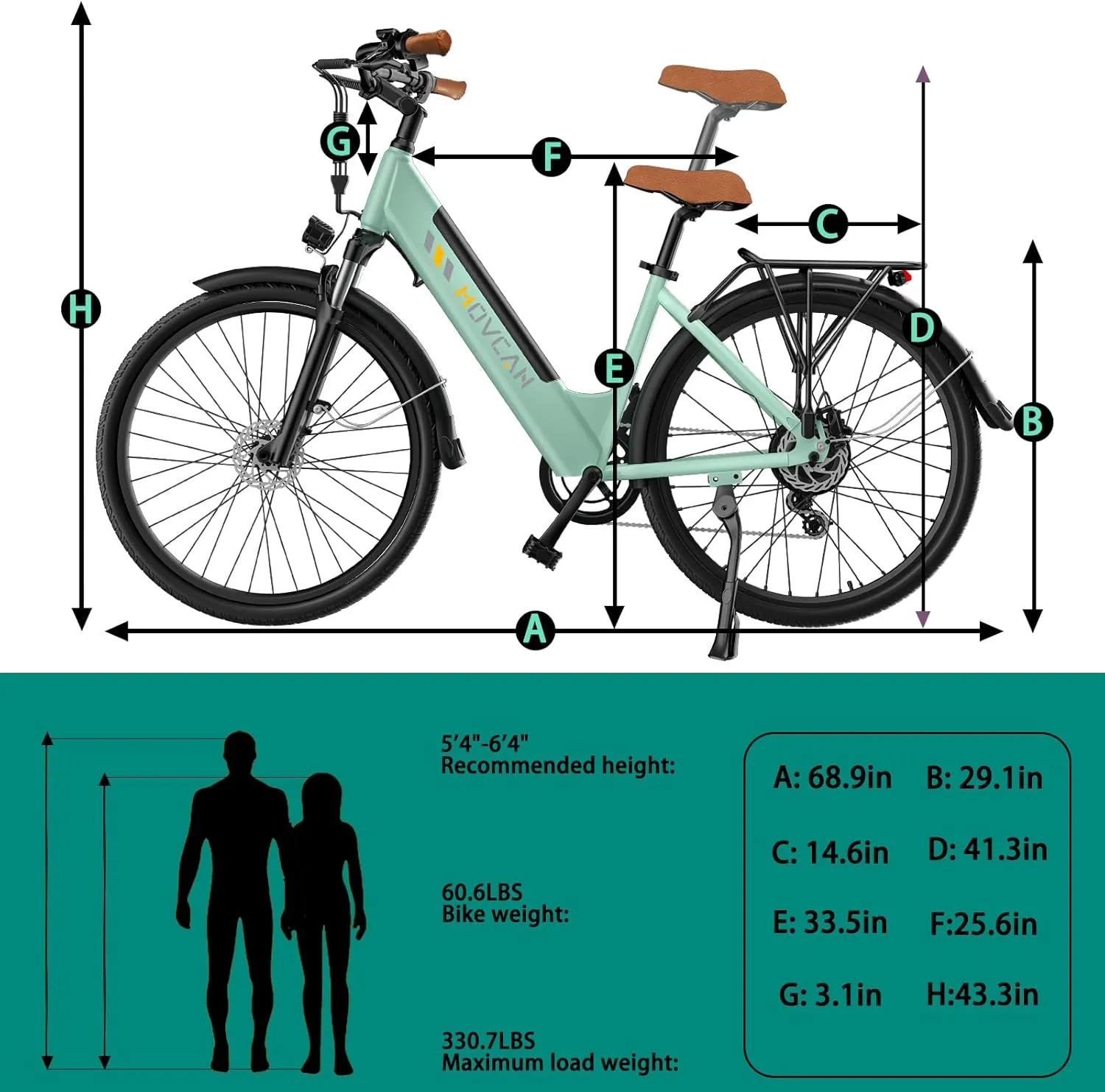 V80 Electric Bike, 1000W Motor 28MPH Ebike, 48V 13Ah Removeable Battery, 26'' City Cruiser Adult Electric Bicycles up to 70 Miles, 7-Speed Dual Disc Brake, Mountain E Bike for Commuting