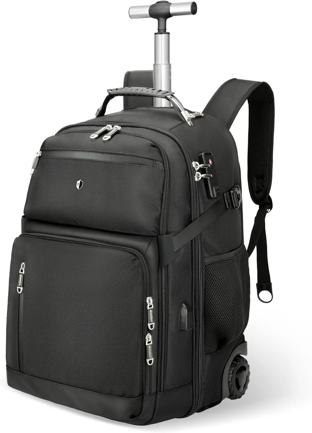 Vacuum Rolling Backpack,50L Roller Travel Laptop Backpack with Anti-Theft,rolling backpack for travel,Water-Resistant Carry-On Luggage,Business and Commuting (A)