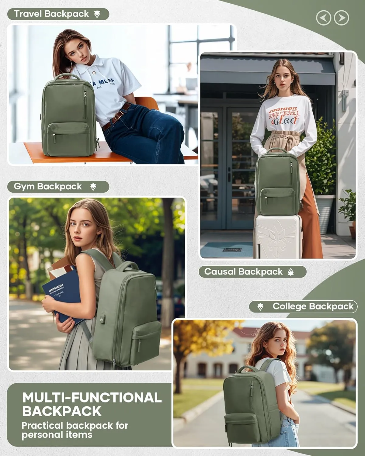 Vacuum Seal Backpack for Travel with Air Pump Vacpack Airback Carry on Flight Approved Compression Daypack Laptop Space Saver Bags Storage with Vacuum System 18x14x8 inches Travel Bag Women GreyGreen