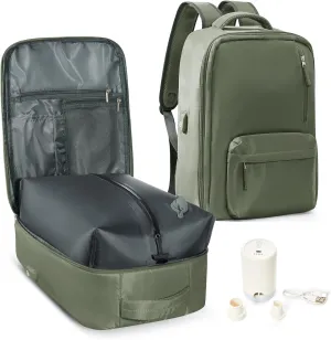 Vacuum Seal Backpack for Travel with Air Pump Vacpack Airback Carry on Flight Approved Compression Daypack Laptop Space Saver Bags Storage with Vacuum System 18x14x8 inches Travel Bag Women GreyGreen