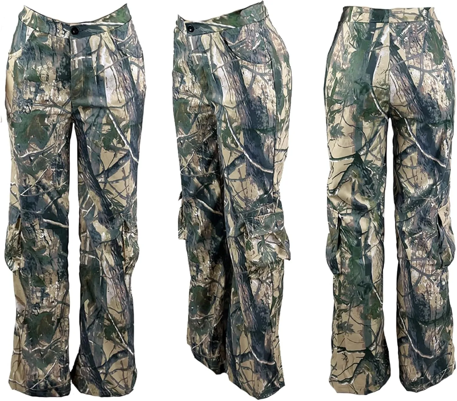 Vakkest Women's Oversized Camo Cargo Pants Jogger Trousers Workout Sweatpants Camouflage Army Fatigue with Pockets