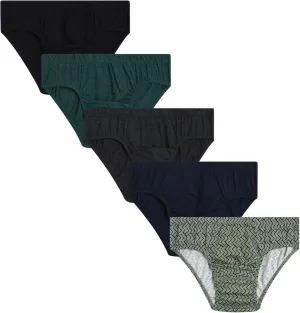 Van Heusen Low Rise Mens Briefs -5 Pack Tag Free Soft Cotton Stretch Underwear with Supportive Contour Pouch