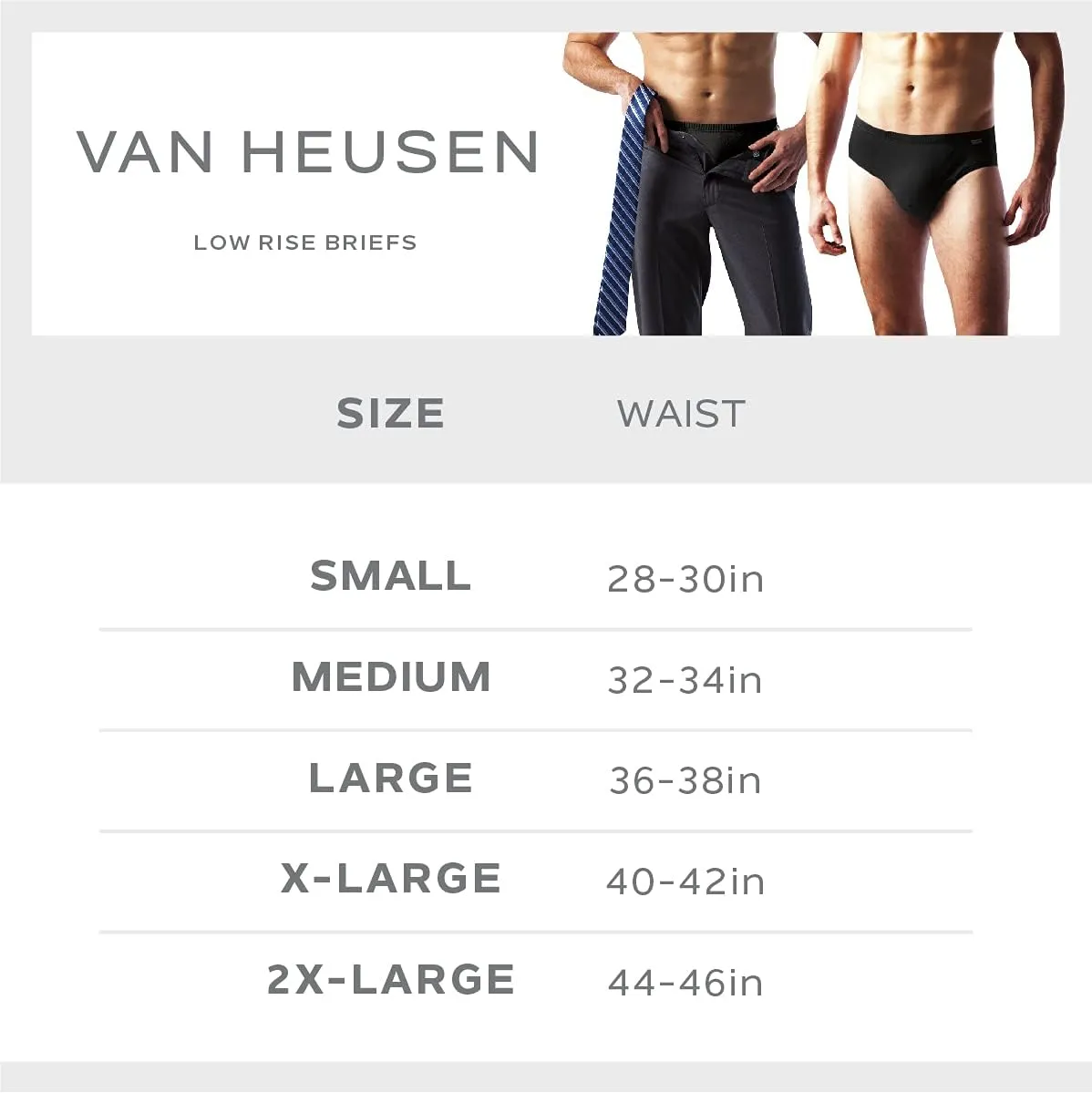 Van Heusen Low Rise Mens Briefs -5 Pack Tag Free Soft Cotton Stretch Underwear with Supportive Contour Pouch