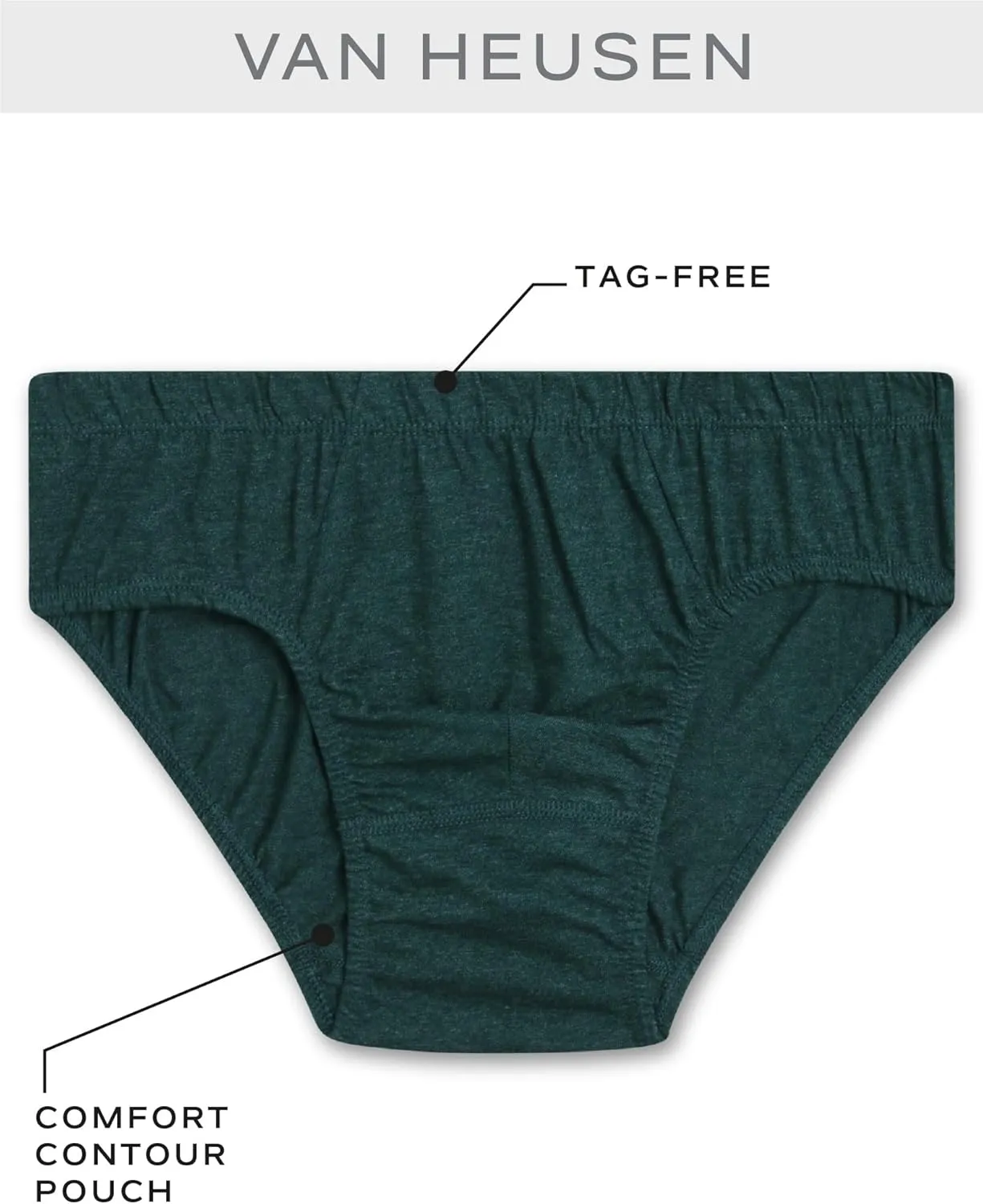 Van Heusen Low Rise Mens Briefs -5 Pack Tag Free Soft Cotton Stretch Underwear with Supportive Contour Pouch