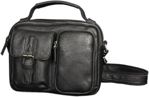 Vegan Leather Messenger Bag for Men Eco Friendly Sling Shoulder Bag With Top Handle for Travel Outdoor Casual
