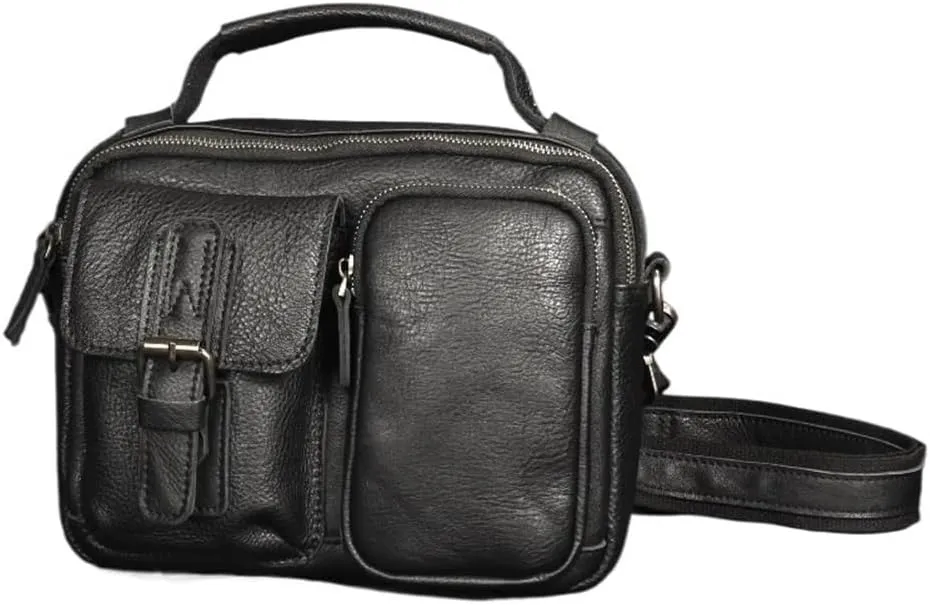 Vegan Leather Messenger Bag for Men Eco Friendly Sling Shoulder Bag With Top Handle for Travel Outdoor Casual