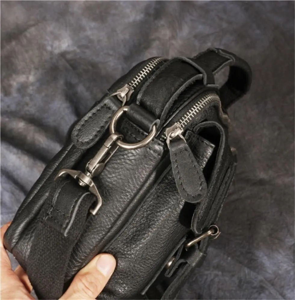 Vegan Leather Messenger Bag for Men Eco Friendly Sling Shoulder Bag With Top Handle for Travel Outdoor Casual