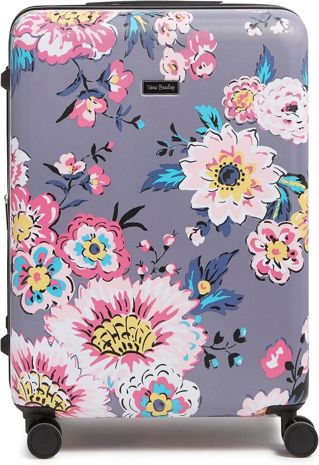 Vera Bradley Hardside Rolling Suitcase Luggage, Parisian Bouquet Dark Gray
