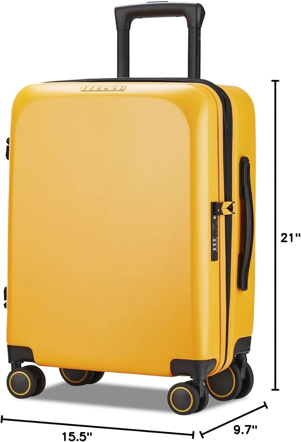 Verage Freeland Carry On Luggage with X-Large Spinner Wheels, 20 Inch Expandable Hardside Travel Luggage, Rolling Suitcase TSA Approved (20-Inch, Yellow)