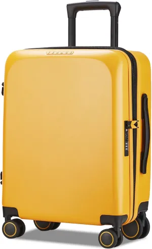 Verage Freeland Carry On Luggage with X-Large Spinner Wheels, 20 Inch Expandable Hardside Travel Luggage, Rolling Suitcase TSA Approved (20-Inch, Yellow)