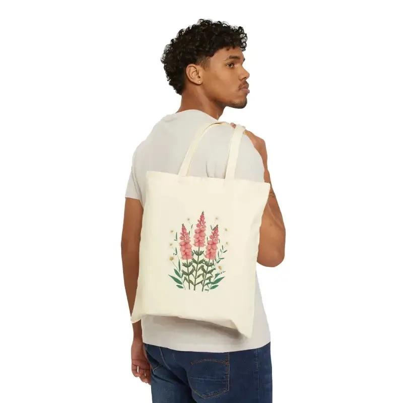 Vibrant White Flowers Tote Bag on Sturdy Canvas