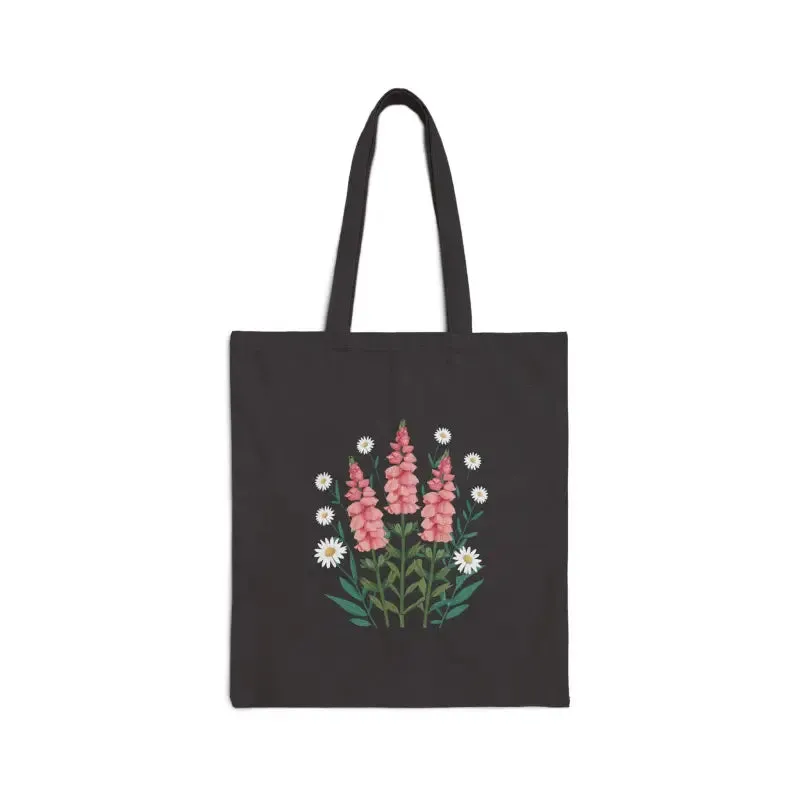 Vibrant White Flowers Tote Bag on Sturdy Canvas