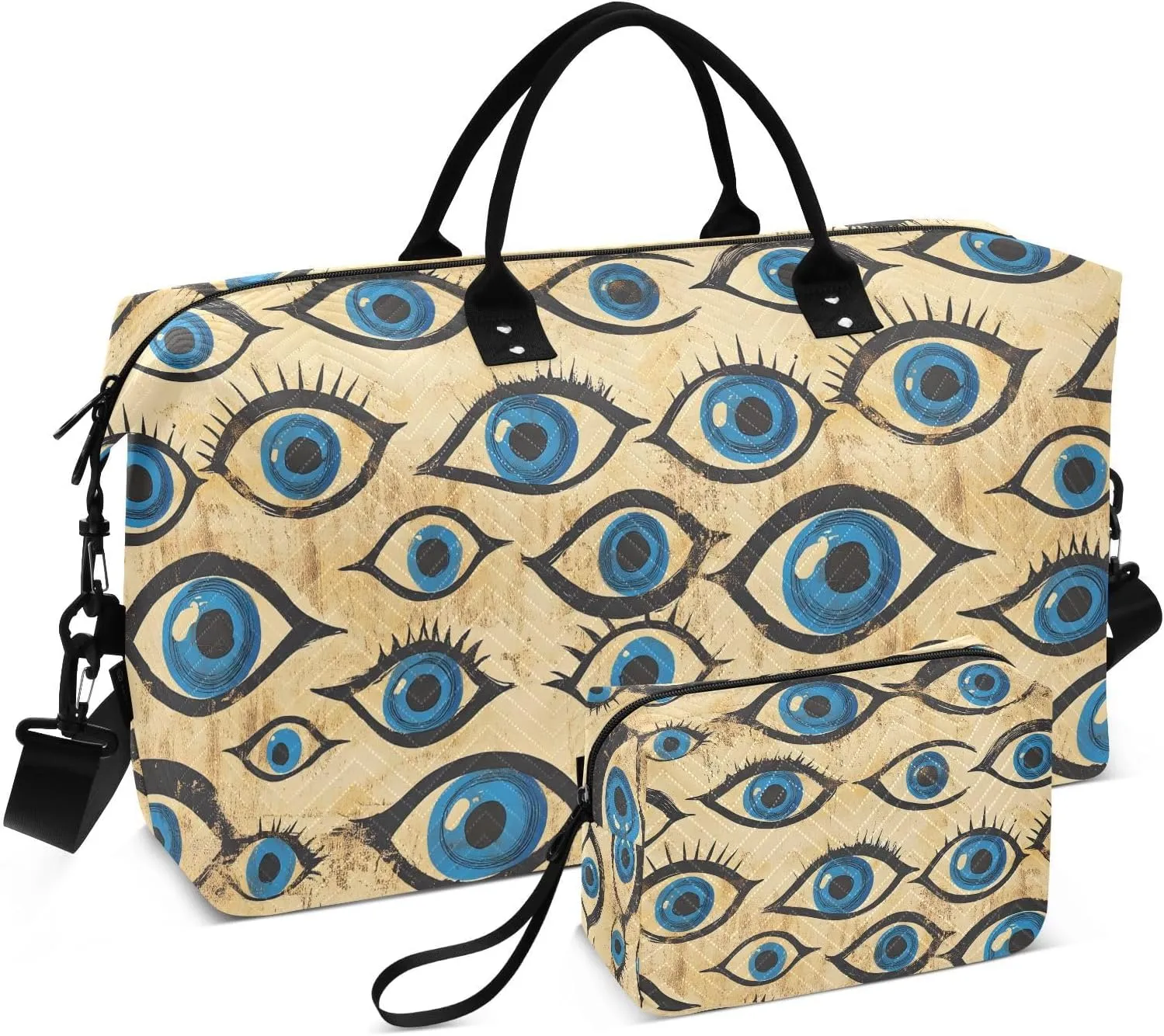 Vintage Blue Eyes Duffel Bag for Travel Gym Sport, Weekender Travel Bags Carry on Overnight Bag
