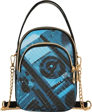 Vintage Tape Recorder Crossbody Purse for Women Travel Handbag Small Shoulder Bag