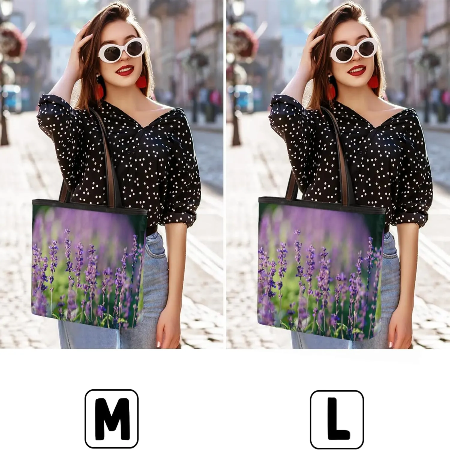 Violet Lavender Meadow Tote Bag for Women Womens Handbags Tote Bag for Work Shopping Travel Beach
