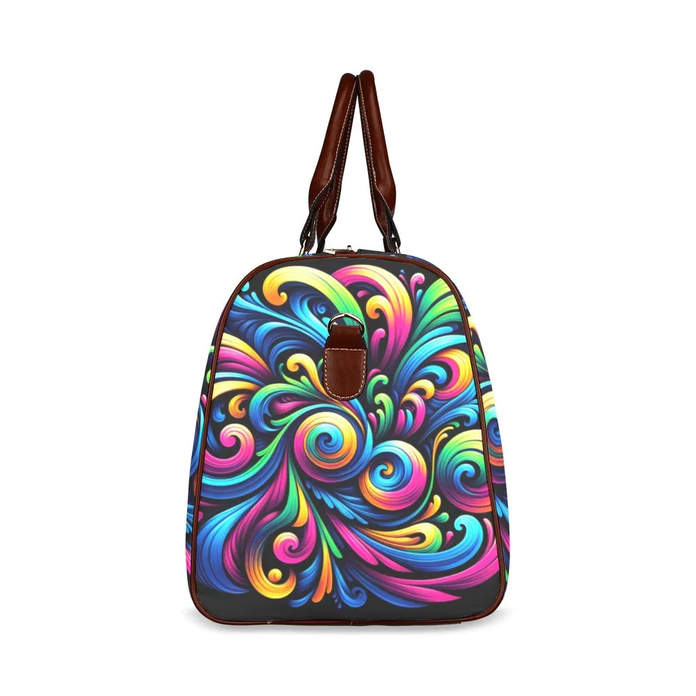 Vivid Motion Swirl Waterproof Duffel Bag