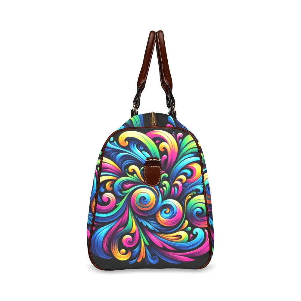 Vivid Motion Swirl Waterproof Duffel Bag
